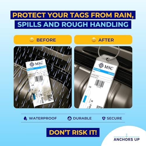 MSC Cruise Luggage Tag Holders [4 Pack] – Waterproof, Durable Plastic with Steel Loops – Fits All MSC Ships for Cruising in 2026, 2027 and 2028 – Cruise Essential by AnchorsUp — view 2