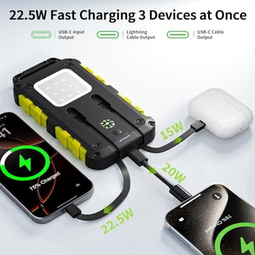 TOENNESEN Solar Power Bank, 10000mAh, PD 22.5 W, Portable Fast Charging — view 2