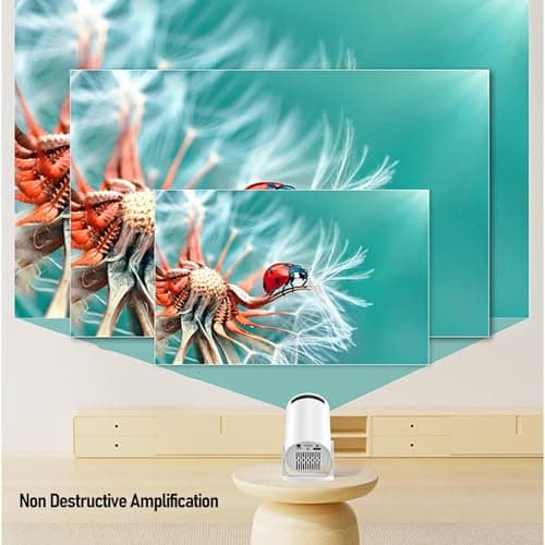 XUMIUZIY Mini Projector with WiFi, 50 ANSI Home Theater Movie Projector with Surround Sound Speaker, 240° Rotatable, Manual Focus, Electronic Keystone, HDMI/USB/AUX Ports — view 5