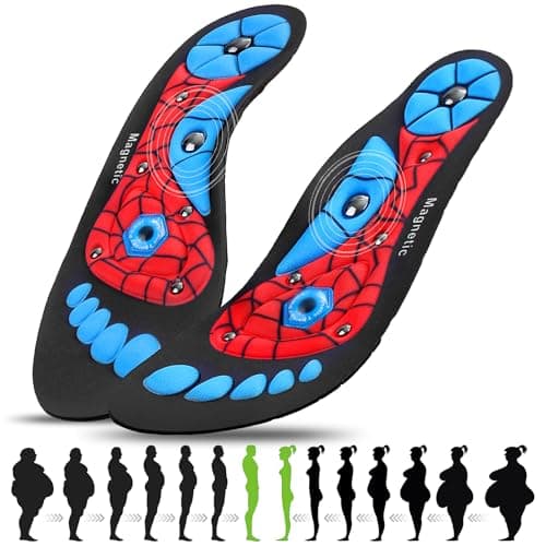 Insoles for Men and Women, Work and Boot Shoe Insoles UK3-7(10.6in) Black