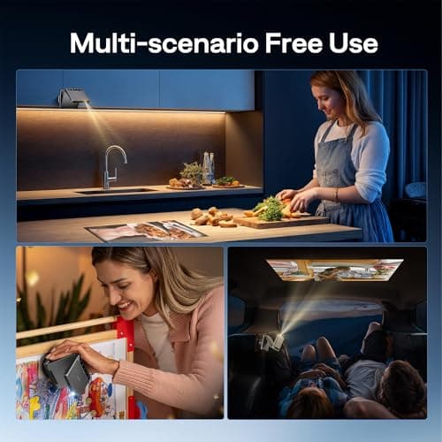 ZIP Tri-Fold DLP Mini Projector Bundle with MagPlay Mount, Zero-Lag Focus, One-Click Screen Mirroring, Full-Screen Mode, Type-C Fast Charging, 5,000mAh Battery, Grey — view 2