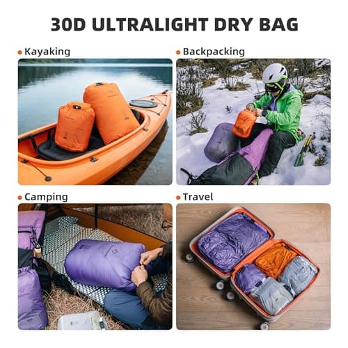 Thous Winds Dry Bag Small, 3L Compact Roll Top Waterproof Dry Sack for Outdoor Backpacking, Hiking, Camping, Swimming, and Kayaking — view 3