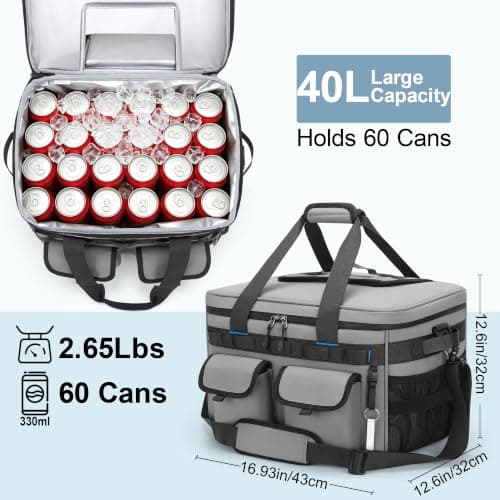 YOUNGOA 40L Cool Bag, Large Insulated Leakproof Foldable Cooler Box — view 2