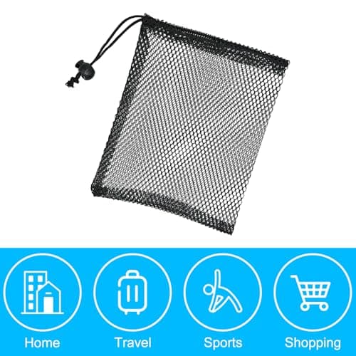 LICQIC Polyester Mesh Drawstring Bag, Net Bags, 5 Pcs 14×19 cm — view 4