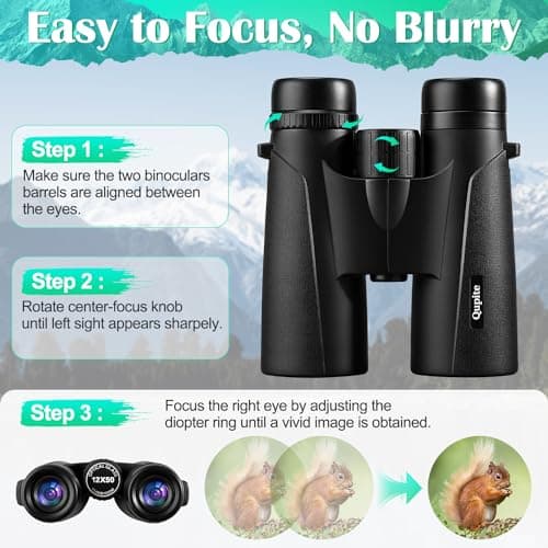 Binoculars 12x50 High Power Binocular for Adults, Compact for Bird Watching — view 5