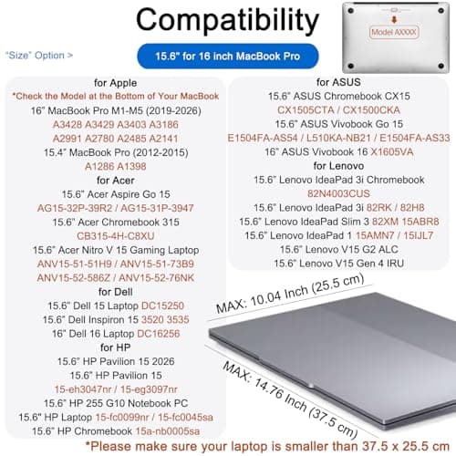 CCPK 15.6" Laptop Case, Laptop Sleeve for 16" MacBook Pro 16 inch M5 2026 — view 2