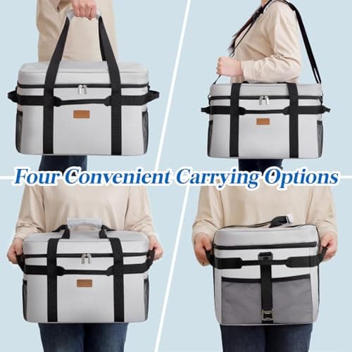 Lifewit 30L Cooler Bag with Liner, Large Insulated Picnic Bag, Silk Gray — view 6