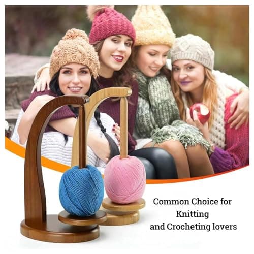 KARPIX Wool Unwinder, Magnetic Wool Ball Holder, Wool Holder Rotating, Yarn Holder, Wooden Yarn Spinner, Crochet for Knitting Lovers (B) — view 3