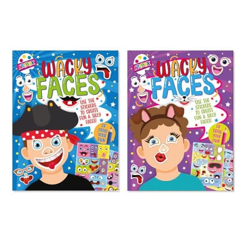 Sixstore Set of 2 Funny Faces Sticker Book,Kids Sticker Book, Ages 3 Years Plus, Wacky Face