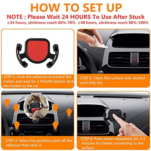 ZANEDY Car Mount for Cellphone Phone Holder Stand with Collapsible Grip/Mount with Sticky Adhesive Used on Dashboard Home Desk Wall — view 2