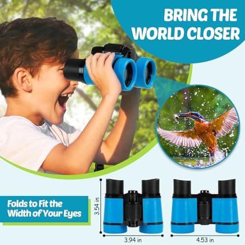 Binoculars for Kids, Kids Binoculars toys for 3 4 5 6 7 8 Years Boys and Girls, Set with Magnifying Glass & Compass - Birthday Gifts Outdoor Toy for Kid Ages 3-8 Toddler Camping — view 2