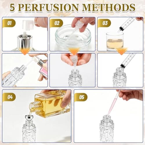Qufiiry 4 * 10ml Refillable Perfume Atomiser, Travel Perfume Bottles, Leak-Proof Small Aftershave Spray Dispenser, Mini Empty Glass Spray Bottle for Handbag, Pocket, Business Travel Essentials(Gold) — view 6
