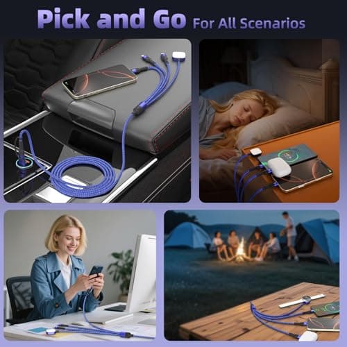 Travel Essentials Multi Charging Cable with 3 Type-C Ports/ iWatch Charger — view 4