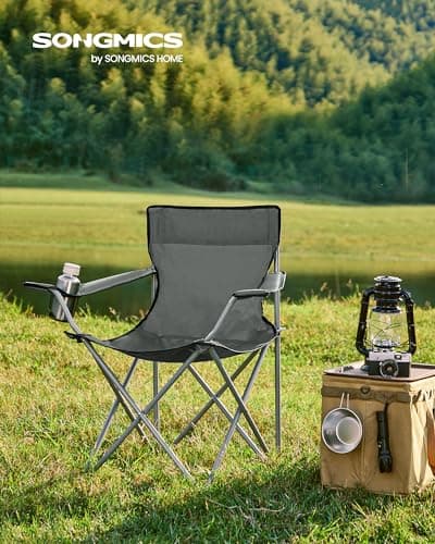 SONGMICS Set of 2 Folding Camping Chairs, Portable, 120 kg Capacity — view 2