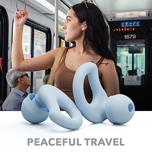 CURVD Everyday Earplugs – Ultra Soft, Customizable Sleep, Travel, Sensitivity, Noise Protection, for Sound Canceling Isolation, up to -30dB Reduction, NRR 15, Reusable and Sustainable (Light Blue) — view 5