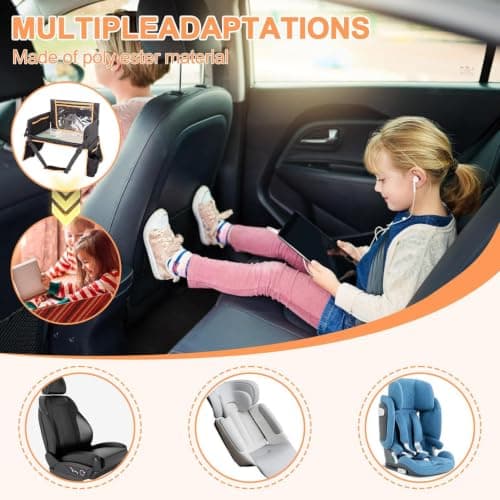 Kids Car Tray | Child Seat Lap Desk Organizer Tablet Cup Snack Laptop — view 3