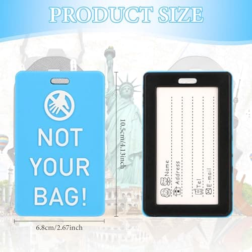 Srotmirw 5Pcs Assorted Colour Funny Slogan Silicone Luggage Tags — view 2
