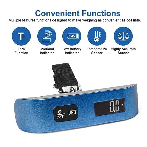 travel inspira Luggage Scale, Portable Suitcase, Weighing Scales (Blue) — view 3