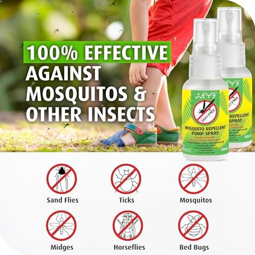 THEYE Natural Mosquito and Insect Repellent Spray, DEET Free Plant Based Citrepel Pump Spray, Long Lasting 6 Hour Protection, Skin Friendly, Travel Size, 2 x 50ml — view 3
