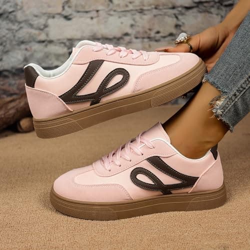 Women's Walking Shoes, Lightweight Mesh Upper, Contoured Cushioned Sole (Pink,6) — view 3