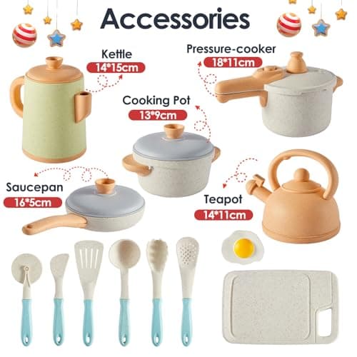 BUYGER Pretend Play Kitchen Toy Set Accessories for Kids 3 Years Old — view 6