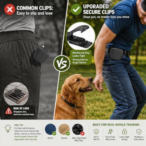 AUDWUD Silicone Dog Treat Pouch,Clip on Portable Training Container,Convenient Magnetic Buckle Closing and Waist Clip,No BPA — view 2