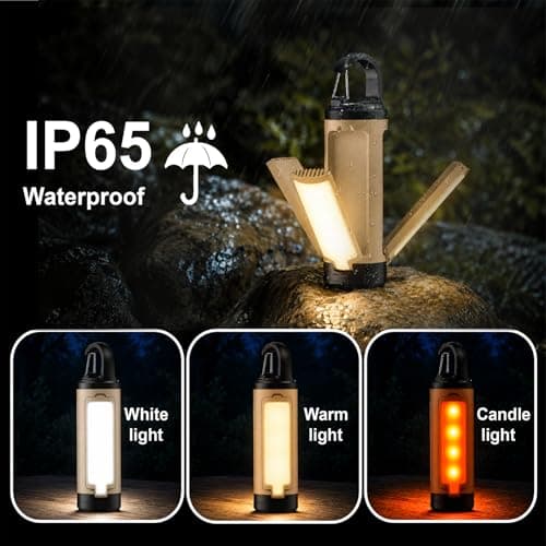 Beuaati Rechargeable Camping Lantern, 90° Foldable Light, 6 Modes, Torch — view 3