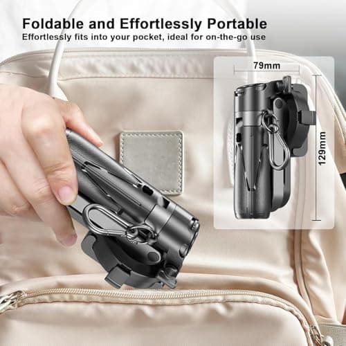Mini Magnetic Selfie Stick, 4-in-1 Magsafe Foldable Phone Stand Holder, with Wireless Remote & Removable Phone Clip&Hand Grip Mode,18.7" Extendable iPhone Tripod for Vlogging&Live Streaming — view 3