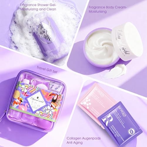 Gifts for Women Skincare set 12 Pcs,Fragrance Mist,Body Cream,Shower Gel,Hand Cream,Lip Balm,Eye Mask,Soap,Hair Tie,Vegan and Cruelty-Free,Travel Friendly Hydration Kit — view 4