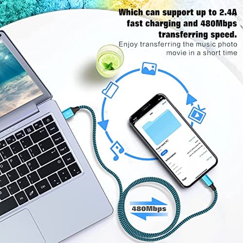 Yavud For iPhone charger cable 3Pack 6FT/1.8M Lightning Cable Nylon Braided MFi Certified USB Long Phone Charging Lead Compatible with iPhone 14 pro max 14 pro 13 12 11 XS X XR 8 7 6 plus — view 4
