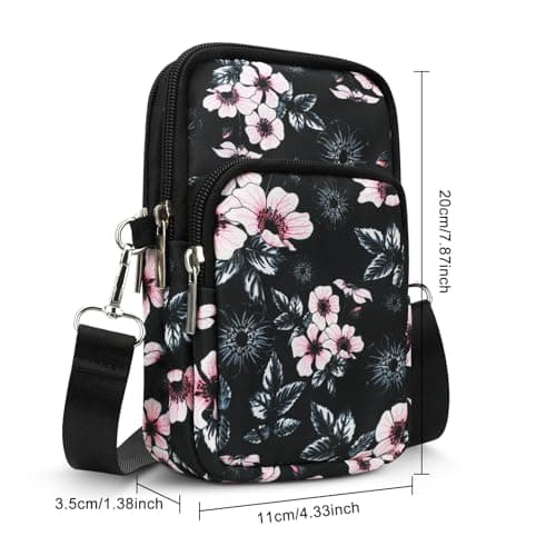 Gocokia Women Girls Ladies Crossbody Phone Bags Wallet Cellphone Purse Small Shoulder Bag Travel Passport Neck Pouch Bag(M, Floral) — view 5