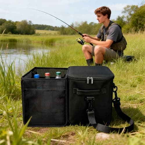 Insulated Cooler Bag Dual Compartment for Beach Camping Travel — view 4