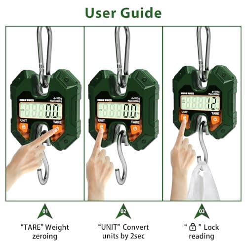 GRAM PRES Digital Hanging Scale 660LB/300KG,Handheld Mini Crane Scale — view 5