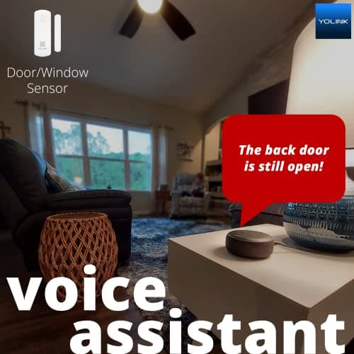YoLink SpeakerHub & Two Door Sensors Smart Home Starter Kit – Audio Hub Plays Tones/Sounds, Spoken Messages, LoRa-Powered ¼ Mile Range, WiFi Required — view 2