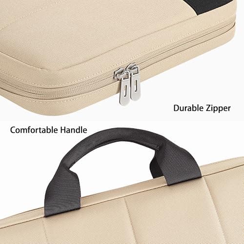 DOMISO 15-15.6 Inch Laptop Sleeve for MacBook Air 15" & Pro, Dell XPS 15, HP, Lenovo, Gaming Laptops Water-Resistant Protective Case with Zipper，Beige — view 4