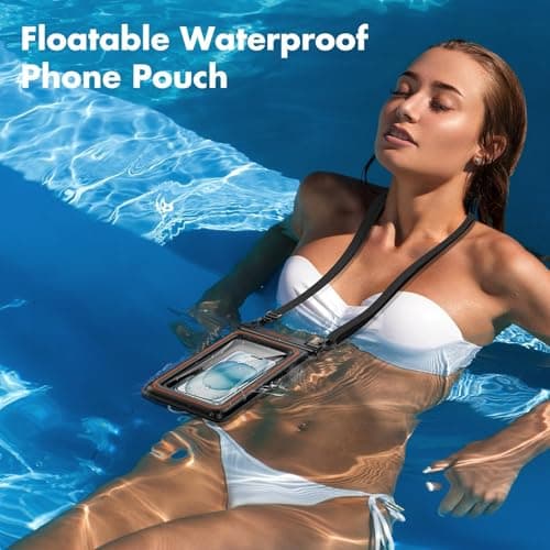 UNBREAKcable Large Waterproof Phone Pouch Floating [IPX8 Waterproof] [Up to 9.5"] [Sponge Cushion] Phone Case Dry Bag for iPhone 17 Air 16 15 14 13 12 11 Pro Max, Samsung Galaxy S25 S24 Ultra -2 Pack — view 2