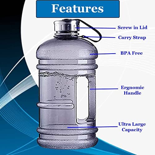 Almineez XL 2.2L Water Bottle 75oz Half Gallon Capacity Leakproof BPA Free Odorless Material Solid Jug Daily Hydration Gym Fitness Athletic Gear Sports Water Bottle for Camping Hiking — view 5