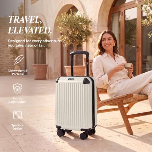 LUGG 40cm Sky Rover Underseat Cabin Bag – Ryanair & EasyJet Approved Carry-On Suitcase, Lightweight and Durable ABS Hard Shell, 360° Smooth Spinner Wheels, Water-Resistant, 40x30x20cm, 5 Year Warranty — view 2