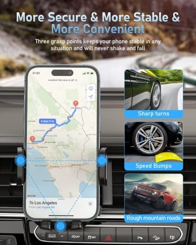doenci Car Phone Holder, Mobile Phone Holder for Car Air Vent, Upgraded — view 3