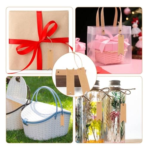 SULIKJHUI 200 Pcs Gift Tags with String, Small Gift Tags 7x2cm — view 6