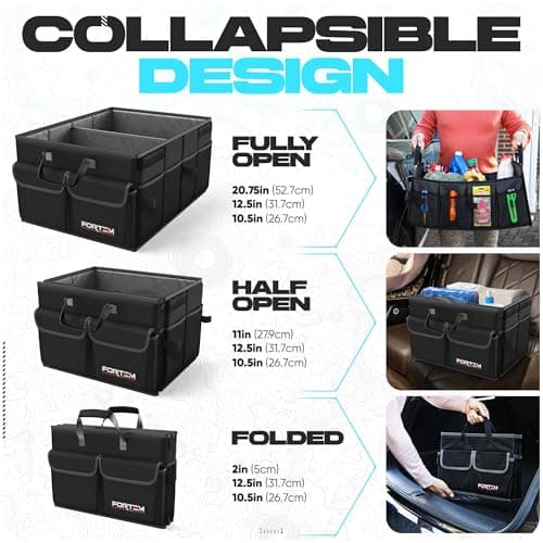 FORTEM Car Boot Organiser - Foldable Car Organiser & Storage for SUV Trucks — view 6