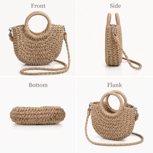 Grevosea Handwoven Straw Beach Crossbody Bag for Women — view 5