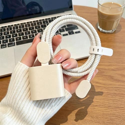 Hentenry 20W Charging Adapter Cover Set with Integrated Cable Wrap, Brown — view 6