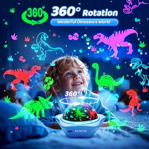 One Fire Sensory Toys for Autism, [6 Films + 90 Effects] Star Projector Night Light, [3 Brightness + 360° Rotate] Night Light Kids, Baby Sensory Toys for Babies, Galaxy Projector, Kids Gifts — view 5