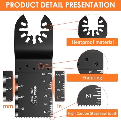 10pcs Oscillating Saw Blades Quick Release Multitool for Metal Wood Plastic Cut Blades Fit Cable Black — view 3