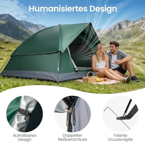 M.J COMFY-LIFE Camping Tent for 2–3 Persons, Waterproof & Windproof, Quick Setup, Ultralight Dome Tent for Trekking, Camping & Outdoor — view 2