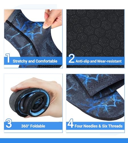 Summshall Neoprene Socks, 3mm Wetsuit Socks Thermal Diving Socks for Men Women, Blue, L/UK7-8.5/EUR41-42 — view 3