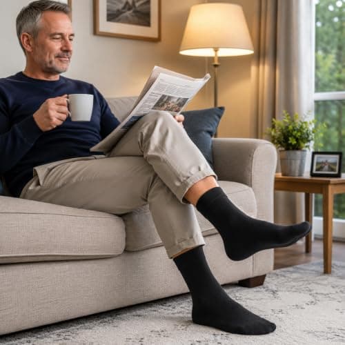 ITRAT® Men's Diabetic Merino Wool Thermal Heated Extra Warm Socks 2.4TOG (-25°C resistant) - Hiking, Walking, Thermal, Athletic, Outdoor Winter Socks (One Pair) — view 2