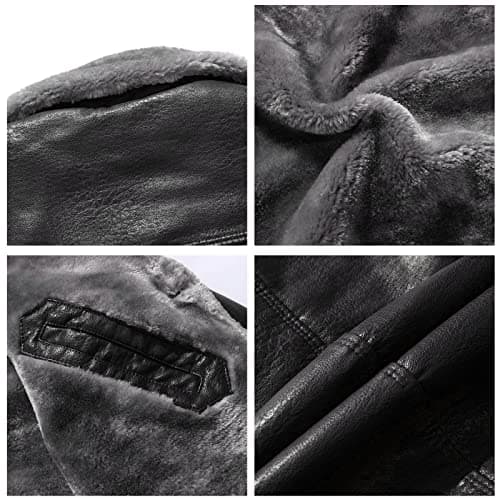 Mens Winter Coat Notched Collar Trench Coats Classic Motorbike Jackets — view 6