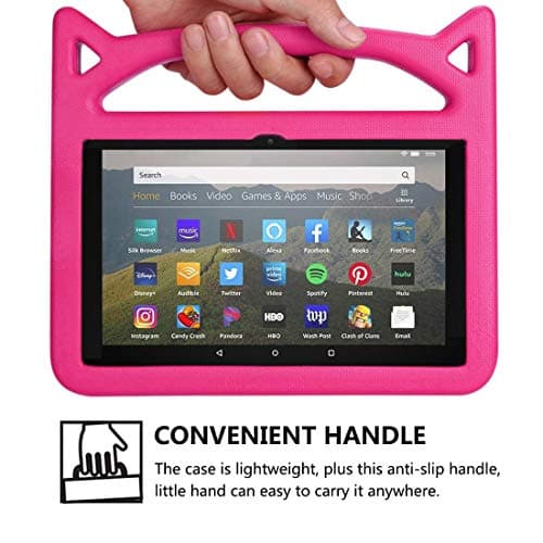 Fire HD 8 tablet Case,All-New Fire HD 8 Plus Tablet Case for Kids (12th/10th Generation,2024/2022/2020 Release),DJ&RPPQ Light Weight Shock Proof Handle Friendly Stand Kids Proof Protective Cover-Pink — view 4